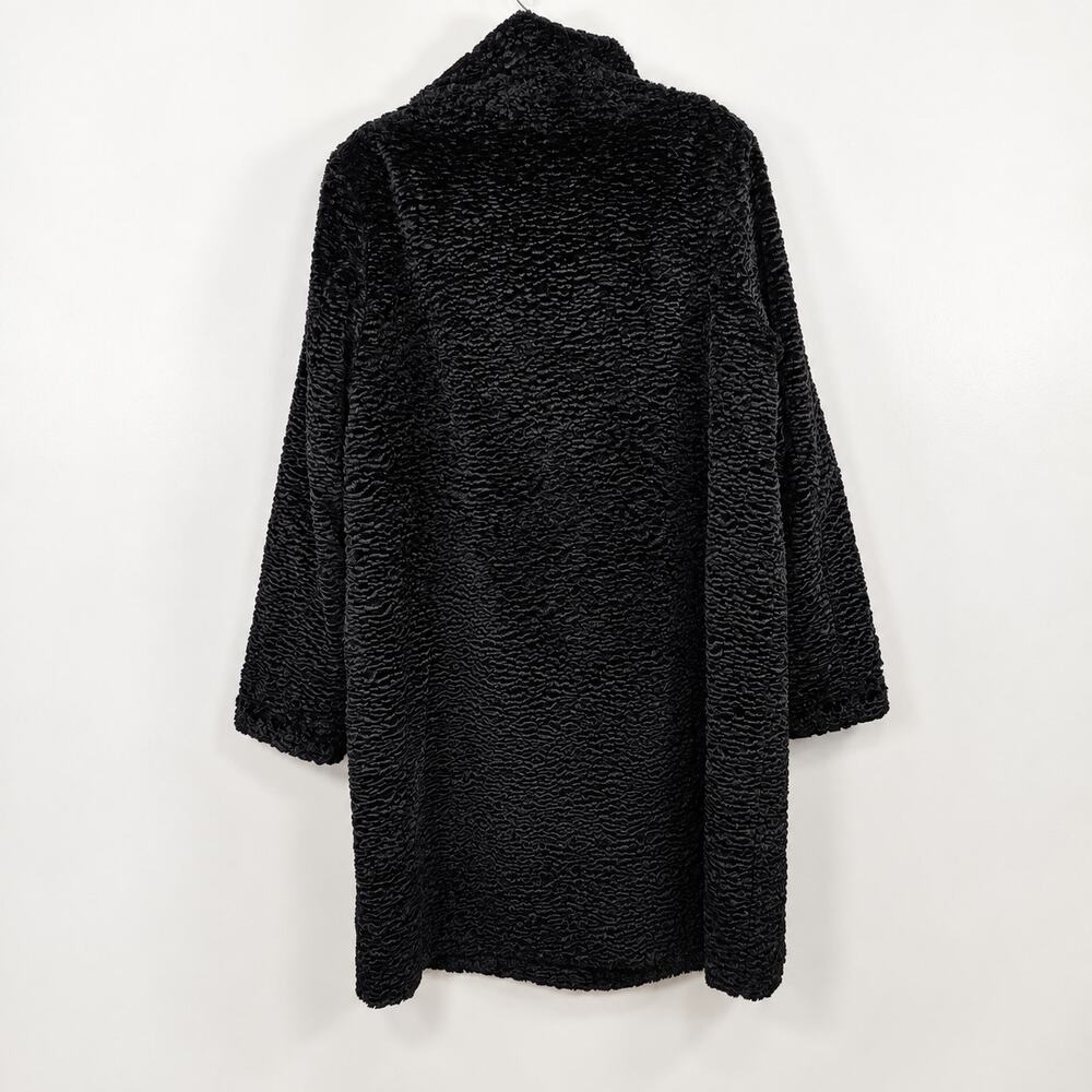 Donna Salyers Fabulous Furs Faux Persian Lamb Coat Black 2X Quiet Luxury - Picture 6 of 8